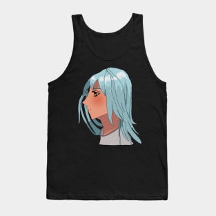 Anime Girl with Teal Hair Tank Top